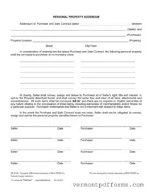 Free Purchase Addendum Vermont Form