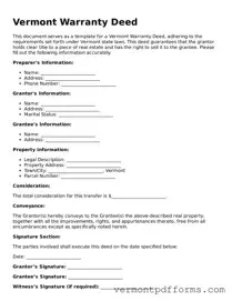 Legal  Deed Document for Vermont