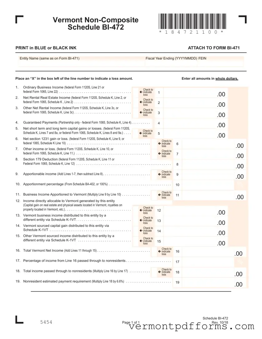 Free Vermont Bi 472 Form