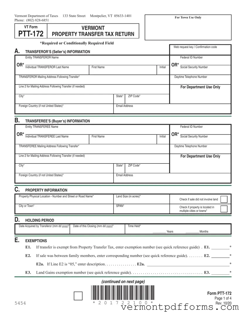 Free Vermont Pt 172 S Form